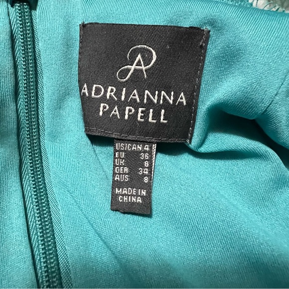 Adrianna Papell Turquoise Lace Cocktail Dress 4 - Picture 8 of 12